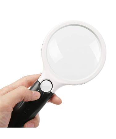 XENITE Glass High-Definition Glass with Lamp 20 Times Hand-held High-Power Children's Old Man Reading Maintenance Identification 10 Times Glass Volume 210 103 30mm OfficeProducts Magnifier