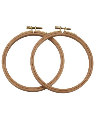 2 Pack 5 Inch Embroidery Hoop Guofa Beech Wood Cross Stitch Hoops Hanging Embroidery Frame Hoop for Decoration 5in/13cm Embroidery Hoops-2pcs