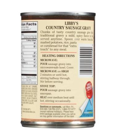 Libby's Country Sausage Gravy 15 oz - Pack of 4 Cans - Buy Online on SooperMarket.com