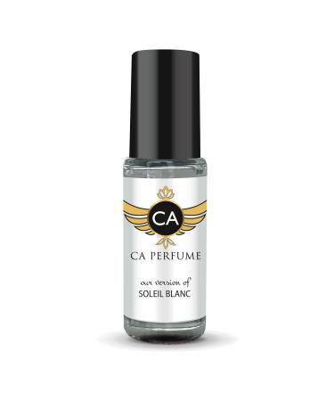 CA Perfume Impression of Tom F Soleil Blanc For Women & Men Replica Fragrance Body Oil Dupes Alcohol-Free Aromatherapy Sample Travel Size Concentrated Long Lasting Attar Roll-On 0.14 Fl Oz/4ml-X1