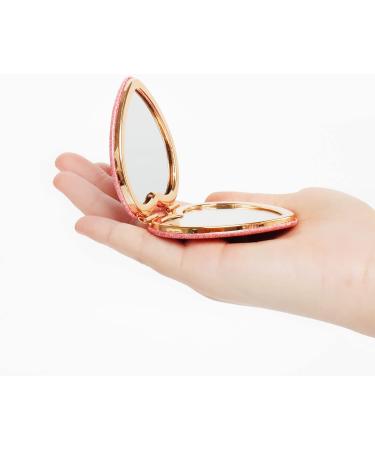 X Hot Popcorn 4Pcs Mini Heart-Shaped Makeup Mirrors Set - Double-Sided Compact Travel Cosmetic Mirror for Girls Gift - Buy Online on SooperMarket.com