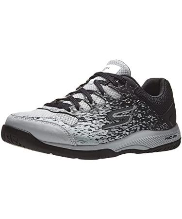 Skechers Men's Viper Court-Athletic Indoor Outdoor Pickleball Shoes with Arch Fit Support Sneaker 11 White/Black