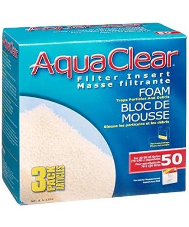 AquaClear 50 Foam Filter Inserts - 3-Pack Replacement Media - A1394 - Buy Online on SooperMarket.com