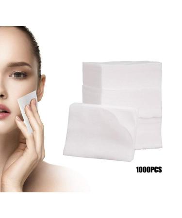 Mirea (1000PCS) White Breathable Non-woven Disposable Fabric Slim Thin Makeup Facial Soft Cotton Pads Face Deep Cleaning Paper Wiper for Make up Cosmetic Nail Polish Removing Skin Care Beauty Tools