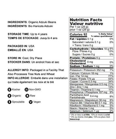 Organic Adzuki Beans 3 lbs | Non-GMO, Sproutable Red Mung Beans | Vegan & Kosher | Rich in Minerals, Fiber, Protein | Bulk Organic Beans - Buy Online on SooperMarket.com