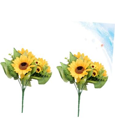 Zerodeko 2pcs 4 Artificial Sunflower Bouquet Simulation Flower Premium Material Yellow Sunflowers Decor Silk Sunflowers Artificial Flower Bouquet Fake Sunflower Props - Buy Online on SooperMarket.com