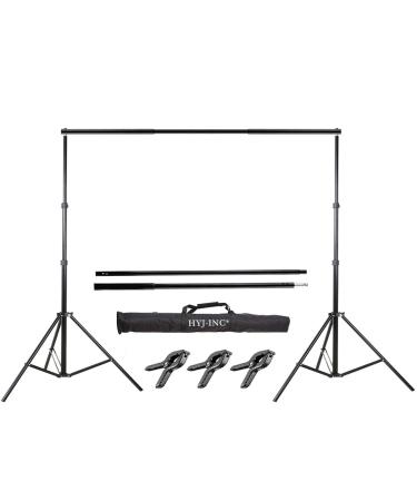 HYJ-INC Photo Video Studio 10 Ft Adjustable Background Stand Backdrop Support System Kit with Photography Background Holder Carry Bag