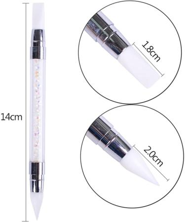 Nail Art Sculpture Pens Silicone Dual Head Manicure Carving Pen Rhinestone Beads Picker Tool DIY Nail Decoration Tool - Buy Online on SooperMarket.com