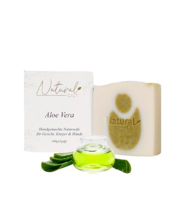 Natural Cilt aloe vera soap - 100% natural soap - without questionable ingredients - certified - handmade - shower soap for all skin types - shower gel - Natural food metics aloe vera 100 g (1 Pack)