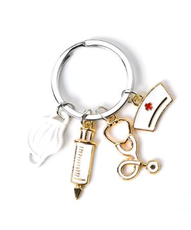 Guqqeuc Nurse Gifts Stethoscope Nurse Cap Keychain for Doctor Nurse Appreciation Gifts for Women Men Nursing Graduation Gifts for Nurse Students Practitioner