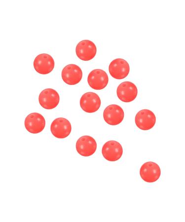 PATIKIL 200pcs 10mm Fishing Beads Plastic Glowing Fishing Lure Round Red