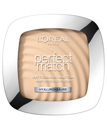 L'Or al Paris Powder Make Up Matting Compact Powder with LSF 8 including mirror and sponge Perfect Match Powder No. 1.R/1.C Rose Ivory 9 G 1.R/1.C Rose Ivory 9 G (1 pack)