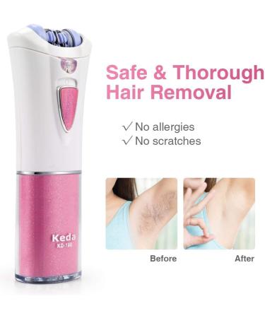 Lanmeri Smooth Glide Epilator for Women - Electric Hair Removal Device with LED - For Face, Body, Arms, Legs, Underarms, Bikini Area - Pink - Buy Online on SooperMarket.com