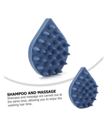 Silicone Shampoo Comb & Scrubber Massager | Scalp & Body Brush for Baby Shower | Dark Blue | 1pc - Buy Online on SooperMarket.com