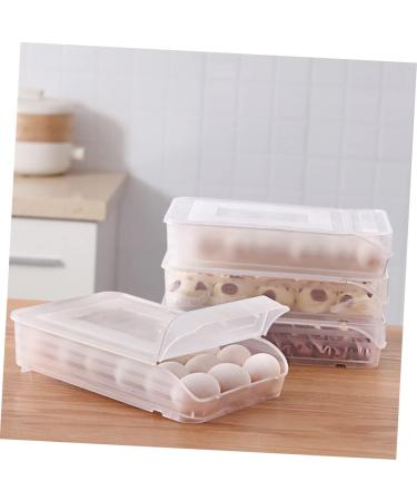 OSALADI 1pc box Capacity Multifunctional Holder Kitchen White Egg Plastic Refrigerator Tray Stackable Home White 31.5x22cm - Buy Online on SooperMarket.com