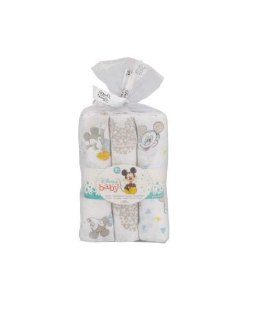 Interbaby MK018 Pack 3 Gauze Cotton Disney Mickey Mouse white 100 g