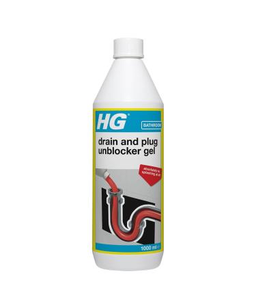 HG Drain & Plug Unblocker Gel Effective Drain Unblocker Drain Cleaner & Sink Unblocker Drain Clog Remover & Toilet Unblocker Heavy Duty Sink & Plug Hole Treatment - 1 Litre