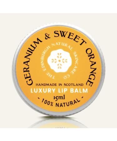 Sweet Orange and Geranium Lip Balm | Moisturises Conditions & Repairs | Coconut Oil & Cocoa Butter | 100% Natural | Handmade in Scotland