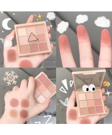 Lovelycat 9 Colors Glitter Eyeshadow Makeup Palette Matte High Pigmented Colorful Creamy Texture Eye Shadow Powder Natural Waterproof Long Lasting Eyeshadow Powder Cosmetics (matte pink) - Buy Online on SooperMarket.com