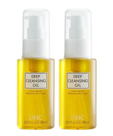 DHC Deep Cleansing Oil Small 2 pack, Facial Cleansing Oil, Makeup Remover, Cleanses without Clogging Pores, Residue-Free, Fragrance and Colorant Free, All Skin Types, 2.3 fl. oz.