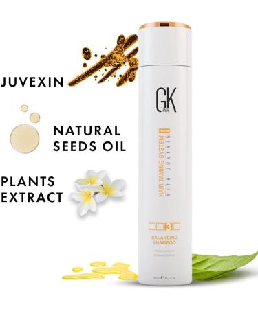 GK Hair Global Keratin Balancing Shampoo Deep Cleansing (300ml/ 10.1 fl. oz) - For Oily Greasy Normal Hair - leaving hair healthy shiny and smooth with Natural Oil Extracts 10.1 Fl Oz - Buy Online on SooperMarket.com