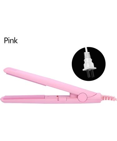Mini Hair Straightener & Curler - Travel-Friendly Ceramic Plates in Green & Pink | Quick Styling & US Plug - Buy Online on SooperMarket.com