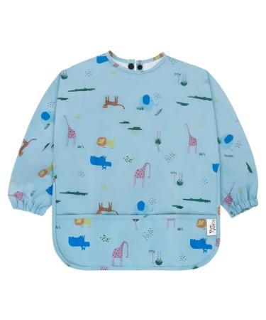Yum Yum's Baby Bibs Silicone Bibs for Babies Baby Weaning Bib| Waterproof Bibs Long Sleeve Weaning Bib Baby Feeding Bibs Coverall Bibs for Baby Baby Bibs 6-12 Months Toddler Apron Safari friends