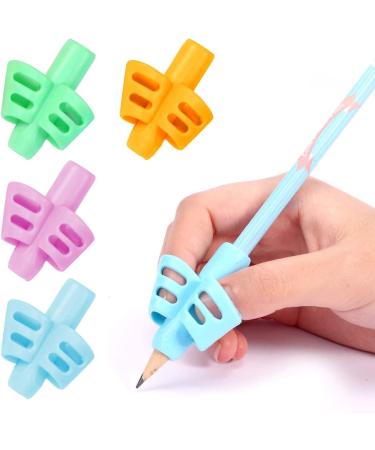 CWED 5 Pack Kids Pencil Holder Silicone Pencil Holder Handwriting Aid Grip Set Posture Correction Tool for Children