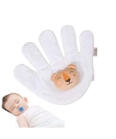 Baby pacifier for sleeping baby sleep pacifier-soft cartoon pacifier in palm mold for children's beds |Colorful sleep-loving baby accessories for children babies children girls and boys HMLTD white