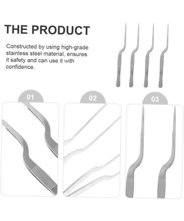 12 Pcs Stainless Steel Tweezers Cleaning Tools Set - Ceramic Plant & Cloud Clamp, Earwax Cleaning Tool Kit - Silver Detergent Ear - 16X1.5X1.3CMx3pcs - Buy Online on SooperMarket.com