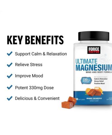 Orange Creamsicle Magnesium Soft Chews for Sleep, Stress Relief, and Relaxation - Buy Online on SooperMarket.com