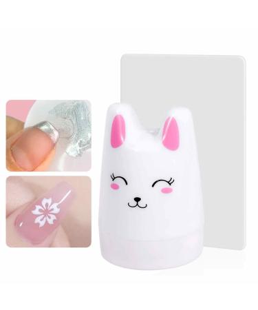 Jingling Silikon-Nagelstel-Cartoon Nail Stamper with Soft Born Clear Pretty Pretty Scraper for Nilip-Styling-Soft Silicone Nail Art Stamper DIY French Nail Art Stamping Manik re Tool