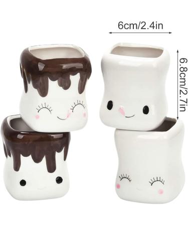 djuna Cute Marshmallow Cups Hot Chocolate Mugs Hot Cocoa Mugs Marshmallow Anniversary Wedding Christmas Valentine Birthday (no handle) #2 - Buy Online on SooperMarket.com