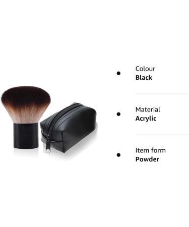 Kabuki Face Brush - Professional Mushroom Shaped Soft Brush for Foundation & Powder Makeup - Includes Black Travel Bag - Ideal for Mineral Blending, Blush, Buffing, and Nail Arts Dust Clean - Buy Online on SooperMarket.com