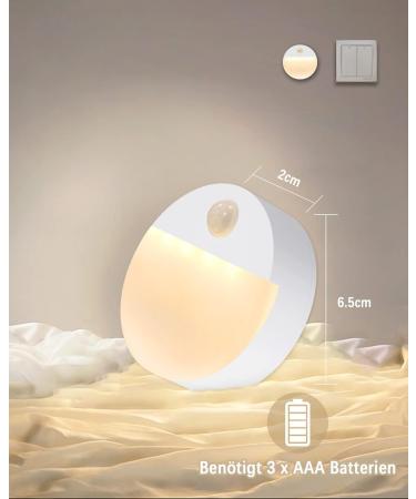 Flowood Night Light with Motion Detector - 4 LED Stair Lights for Kids' Rooms Hallways Bedrooms Kitchen & Cabinets - Battery Operated Warm White T031-W4 - Buy Online on SooperMarket.com