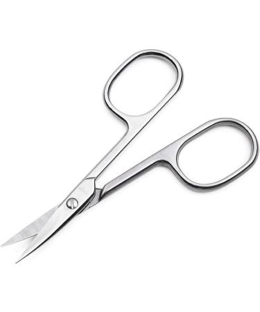 LIVINGO Premium Stainless Steel Manicure Scissors - Multi-purpose Cuticle Pedicure Kit for Nails, Eyebrows, Eyelashes, and Dry Skin - 3.5 inch Curved Blade - A-silver - Buy Online on SooperMarket.com