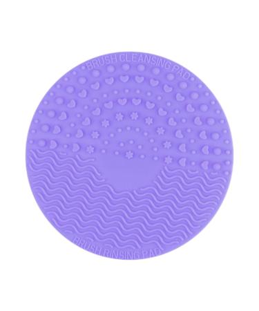 Makeup Brush Cleaner Mat Round Silicone Brush Cleaner Brush Clean Pad for Makeup Tool Clean Silicone Brush Cleaner light purple