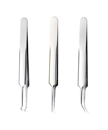 longyitrade Professional Acne Tweezers Stainless Steel Curved Blackhead Tweezers Pimple Acne Tool