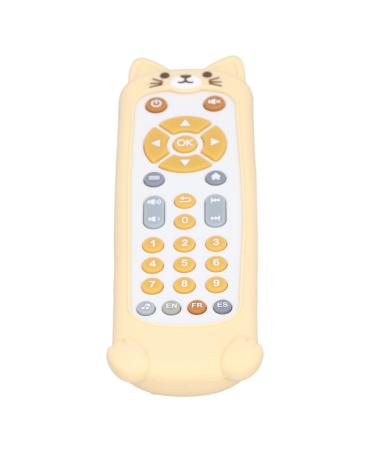 Simulation baby remote control toys pedagogical musical toddler TV remote control toys for learning modes (cat cover and white remote control)