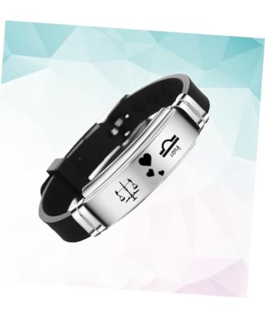 TENDYCOCO Couple Bracelet Stainless Steel Bracelet Twelve Constellations Bracelet Silicone Bracelet Finger Ring Bracelet Bangle Bracelets Bracelet for Couples Lovers Fashion Jewelry - Buy Online on SooperMarket.com