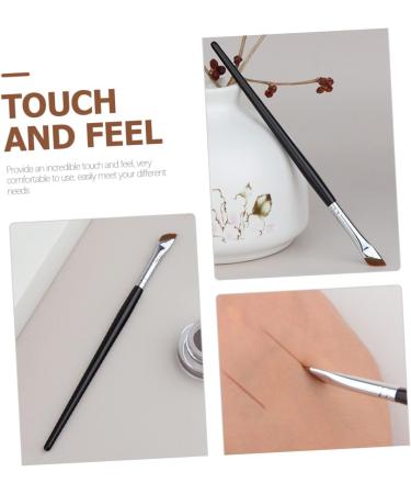 WOONEKY 2pcs Eyebrow Brush Portable Eyeliner Brush Eye Shadow Brush Eyeliner Makeup Brush Makeup Tool Metal - Buy Online on SooperMarket.com