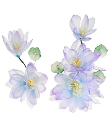 Elegant Fabric Flower Hair Clip Vacation Hairpin Girl Hair Barrettes Side Hairclip Female Hair Styling Decors Brooch Pin Purple