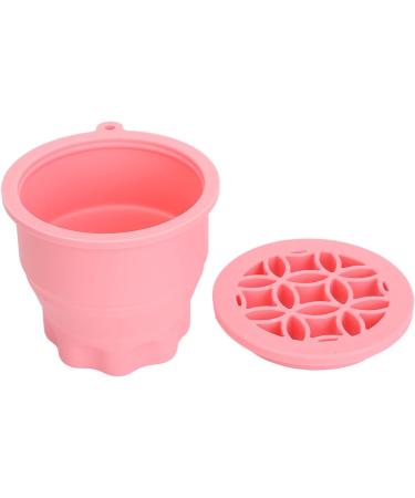 Makeup Brush Cleaner Cup Portable Silicone Scrubber Bowl Efficient Cleaning Drying Rack (Pink) - Buy Online on SooperMarket.com
