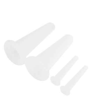 4PCs silicone massage cup moisture absorption glass face cup cup cupping cup set silicone massage mug for body care body (white) of other daily use in the household
