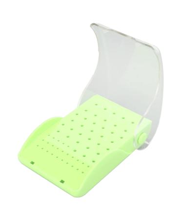 Dental drill holder professional portable 60-hole-right-right plastic dental drill autoclavable suitcase for the hospital (green)