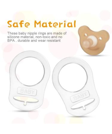 Vicloon Silicone Baby Dummy Pacifier Holder Clip Adapter - 12Pcs Transparent White - Buy Online on SooperMarket.com