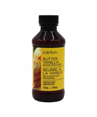 Lorann Oils Bakery Emulsions Natural & Artificial Flavor 4oz-Butter Vanilla -0806-0742 Butter Vanilla 4 Fl Oz (Pack of 1)