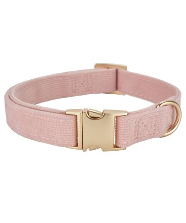 Yudote ultra -like dog collar natural cotton cord for medium dogs with sensitive skin dusty pink m (1 -pack) dusty pink