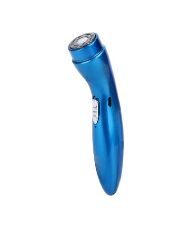 Mini Electric Razor Quiet High Speed Double Knife Mesh Shaver for Men Portable for Home Car Travel ABS Stainless Steel Material (Blue)