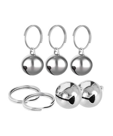 Partns Silver Bill Calls 5 pieces of bell silver dog bell hunt silver jingle bells bells dog flakes Key rings metal bells bell dog for dog collar decor